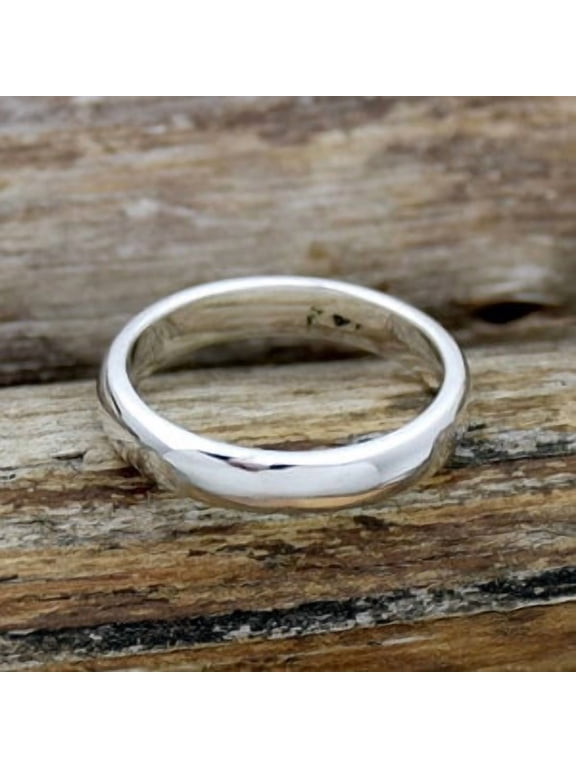 Silver thumb ring, Minimalist 4mm Polished Band with Sleek Stackable Design