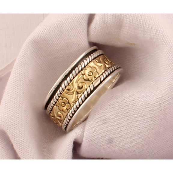 ELANZAA JEWELS- Solid 925 Sterling Silver Spinner Design Ring Unique Fashion Statement Ring Elegant Handmade Jewelry for Women and Men