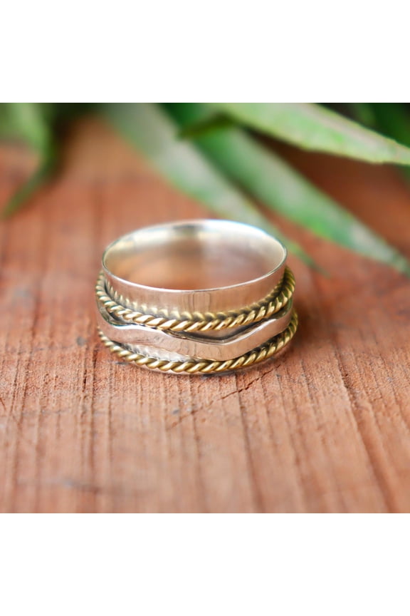 - Sterling Silver Ring Adjustable Heart Shape Band | Handmade Stacking Rings for Women | Durable Lightweight Silver Statement Jewelry