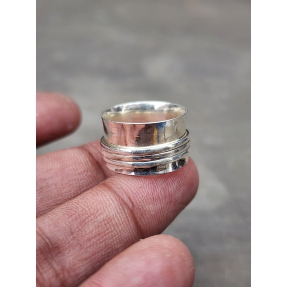 ELANZAA JEWELS- Sterling Silver Ring | Handmade Flat Band Design | Classic 925 Silver Jewelry, Minimalist Style & Timeless Elegance Gift