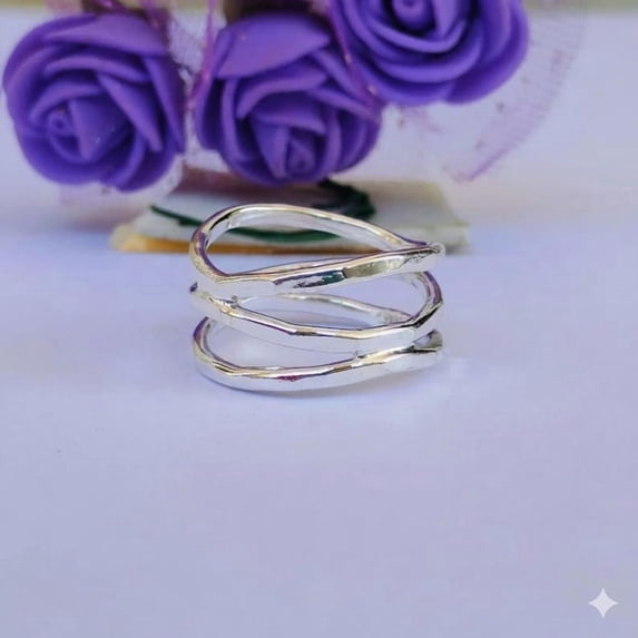Minimalist Stackable Rings ELANZAA JEWELS minimalist silver band' Handmade Artisan Ring, Polished ...