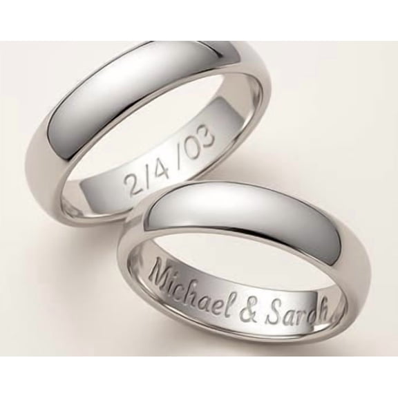 ELANZAA JEWELS personalized promise ring for Couples, Adjustable 5mm Band with Custom Engraving
