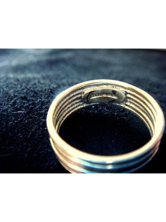 silver stackable ring, 7mm Multi-Band Wide Layered Design Polished Finish