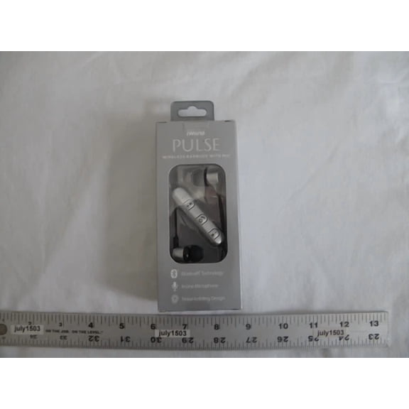 ELARA- (1) New Iworld Pulse Wireless Bluetooth Earbuds W/Mic - Silver - Noise Isolating