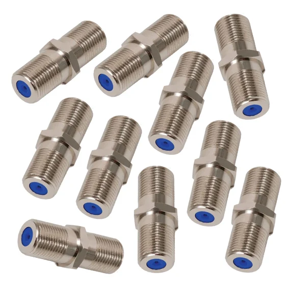 20 PPC Blue F81 Barrel Coupler – RG6 Coaxial Female To Female Connector, F-81 Type