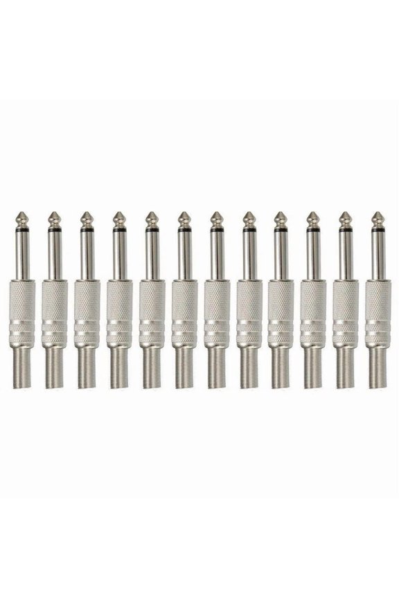 - 10Pcs 6.35Mm 1/4" Mono Ts Male Plug Solder Audio Video Speaker Connector Us
