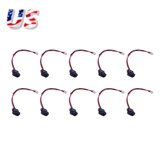 ELARA- 10Pcs Type C Female Pigtail Cable To 2 Pin Wire Connecter Fast Charging Port D
