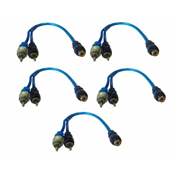 ELARA- 12 Rca Audio Jack Cable Y Splitter Adapter 2 Male To 1 Female Plug 5 Pcs