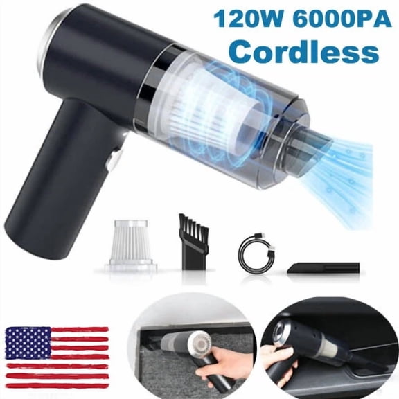 ELARA- 120W 6000Pa Portable Cordless Handheld Car Vacuum Cleaner Mini Home Duster Us