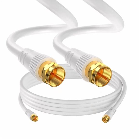 ELARA- 15Ft Rg6 Dual Coaxial Cable Extension Digital Antenna White Tv Satellite
