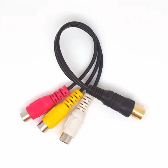 ELARA- 1Pc 18Cm Tv Male Plug To 3 X Rca (Red+Yellow+White) Female Jack Adapter Cable