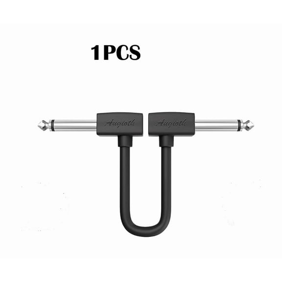 ELARA- 1Pcs 15Cm 1/4" Ts Right Angle Guitar Patch Cable For Pedalboard 0.5Ft