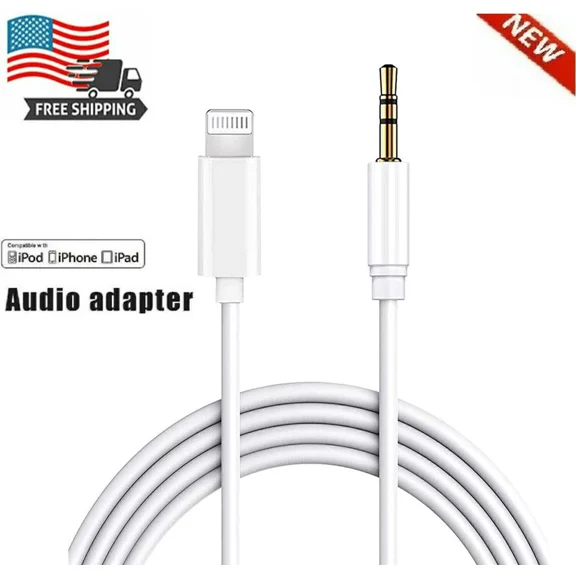ELARA- 2 Pack For Iphone Audio Cable Adapter 8 Pin To 3.5Mm Aux Audio Car Adapter Cord