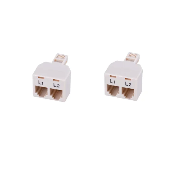 ELARA- 2 Pack Monster Cable Just Hook It Up 2 Line Phone Adapter