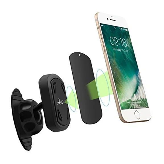 ELARA- 2 Pack Strong Magnetic Dash Mount For Phones And Devices. 360 Rotation. Compact