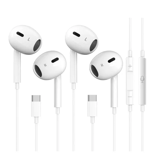 ELARA- 2 Pack Usb C Headphones For Iphone 16, Type C Earbuds Wired Earbuds With Microp