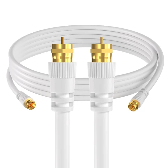 ELARA- 2 Pcs 15Ft Rg6 Dual Shield Coaxial Premium Cable Tv Antenna Satellite 18 Awg