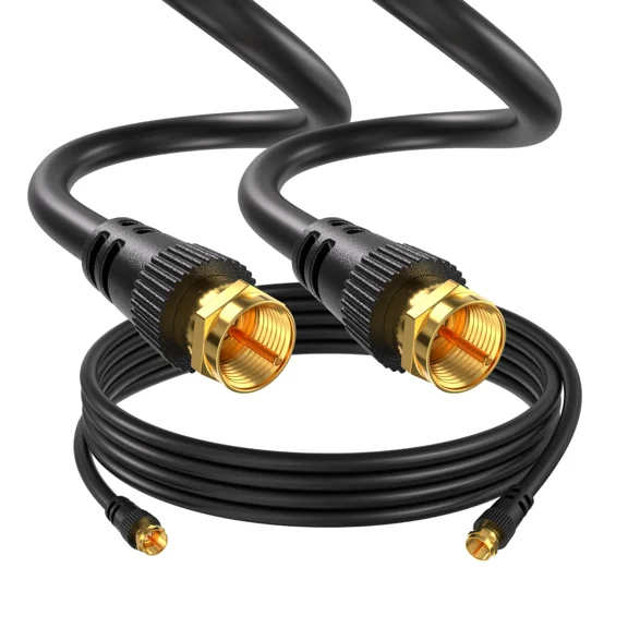ELARA- 20Ft Rg6 Dual Coaxial Cable Extension Digital Antenna Black Tv Satellite