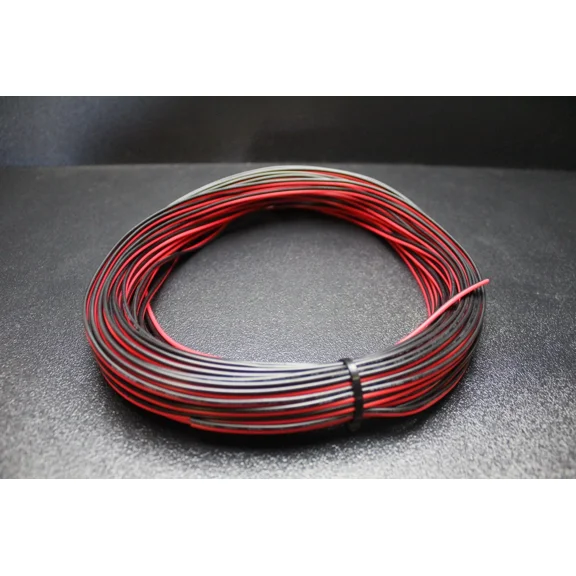 ELARA- 22 Gauge 50 Ft Red Black Zip Wire Awg Cable Power Ground Stranded Copper Car
