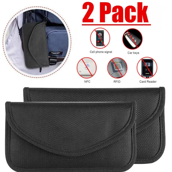 ELARA- 2Pack Faraday Bag Rfid Signal Blocking Shielding Pouch Cell Phone Wallet Blocker