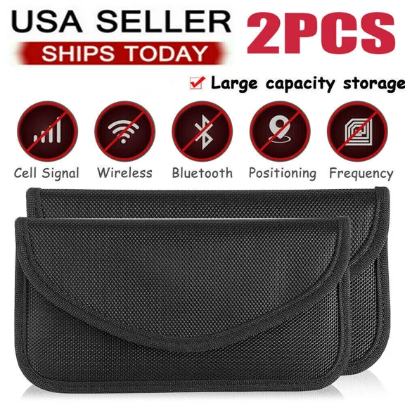 ELARA- 2Pcs Faraday Bag Rfid Signal Blocking Shielding Pouch Cell Phone Wallet Blocker