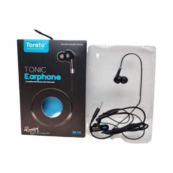 ELARA- 2X Packtoreto Tonic Tor-278 Wired In Ear Earphone With Mic (Black) 3.5 Jack