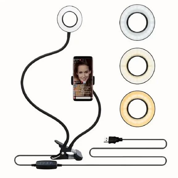 ELARA- 3.5-Inch Mini Led Ring Light With Adjustable Phone Holder For Selfies & Videos