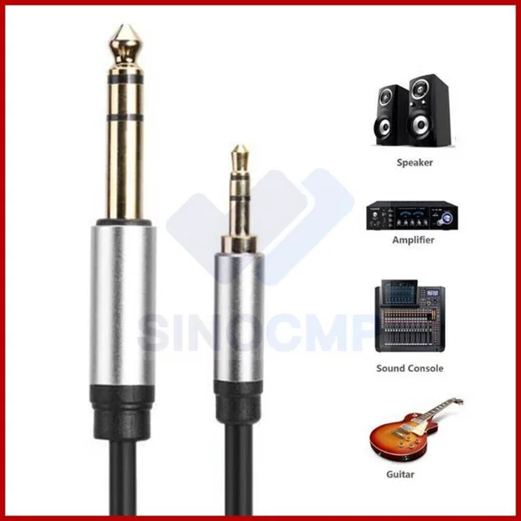 ELARA- 3.5Mm To 6.35Mm Adapter Aux Cable For Mixer Amplifier Cd Player Speaker Cord