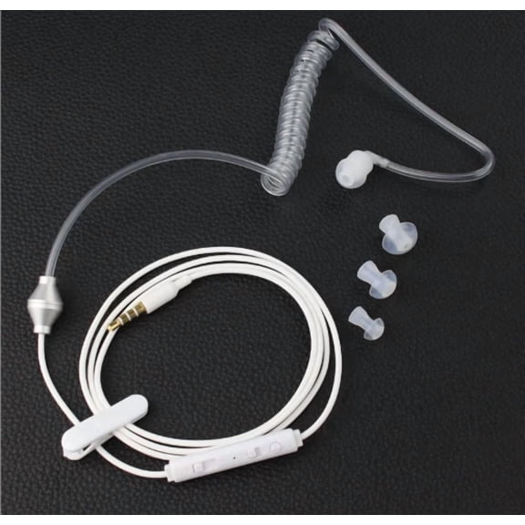 ELARA- 3.5Mm White Covert Acoustic Air Tube Headset For Ios Android Mobile Phones