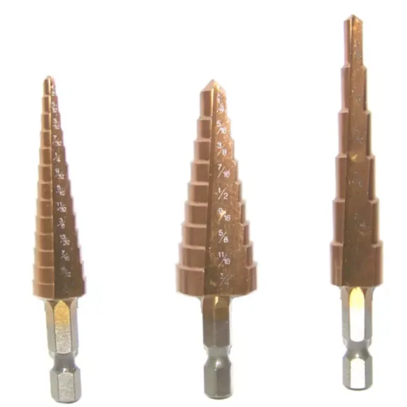 ELARA- 3 Pc Step Drill Bit Set Titanium Hss M2 28 Sizes Industrial Reamer Drilling Tool