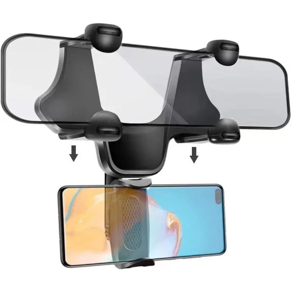 ELARA- 360 Car Rearview Mirror Phone Holder Mount For Iphone 14 11 12 13 Pro Max Xr 8