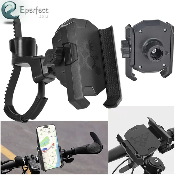 ELARA- 360 Rotation Motorcycle Bike Phone Holder Handlebar Cellphone Mount Anti-Shake