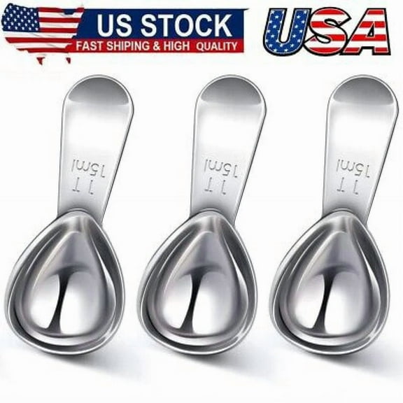 ELARA- 3Pcs Tablespoon Coffee Scoop Stainless Steel Coffee Scoops Short Handletea Sugar