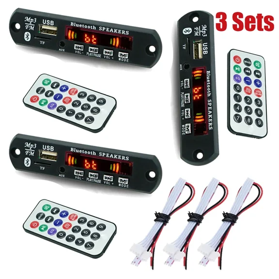 ELARA- 3X Wireless Bluetooth Mp3 12V Wma Decoder Board Audio Module Usb Radio+Battery
