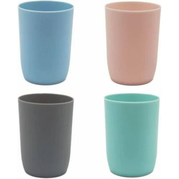 ELARA- 4-Pack Toothbrush Cup Plastic Tumbler Cup Toothbrush Holder ...