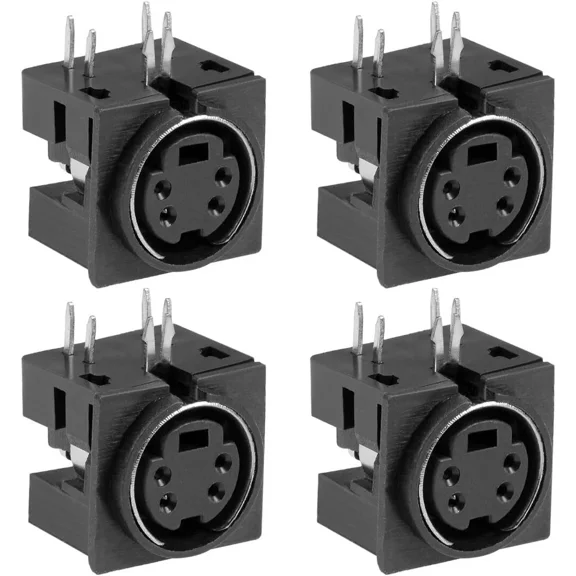 ELARA- 4Pcs 4Pin S Video Female Pcb Mounting Socket For Media Audio Video Equipment