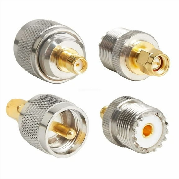 ELARA- 4X Sma-Uhf Fr Coax Connector Kit Sma To Pl259 So239 Cable Adapter For Cb Radio