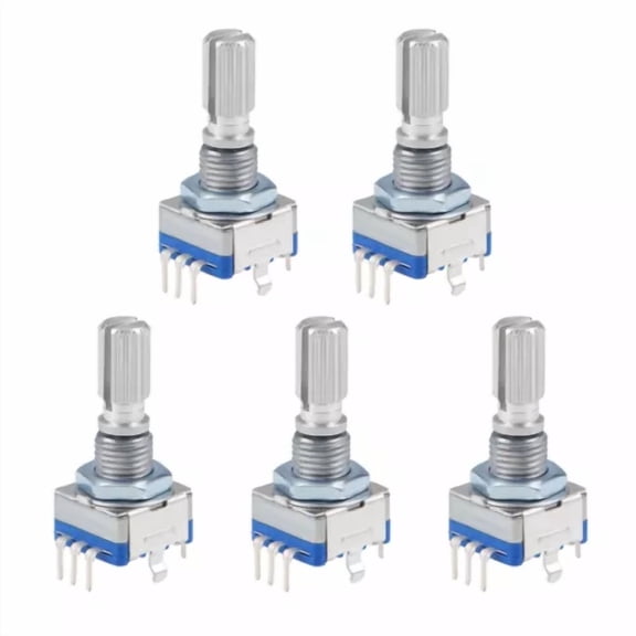 ELARA- 5Pcs 360 Degree Rotary Encoder Code Switch Potentiometer Ec11 7 Pin 20Mm