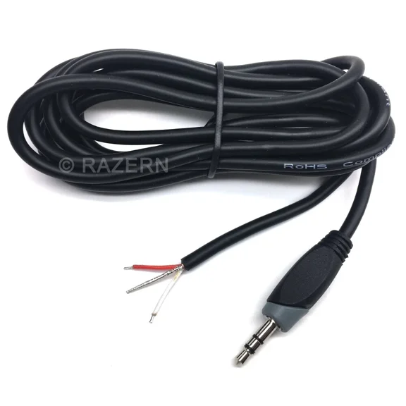 ELARA- 6 Ft 3.5Mm 1/8 Stereo Male Mini Plug To Bare Wire Audio Headphone Shielded Cable