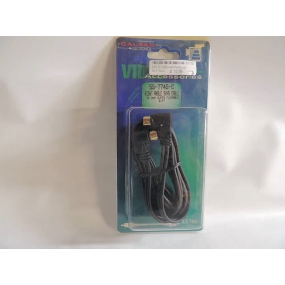 ELARA- 6 Ft Right Angle High Grade Svhs Low Loss Cable Calrad # 55-774-C ~ Gold Conect