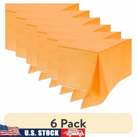 ELARA- 6 Pack Rectangular Plastic Table Covers Disposable Waterproof Party Tableware Us