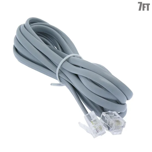 ELARA- 7Ft Feet Rj11 4C Reverse Modular Telephone Extension Phone Cord Cable Line Wire