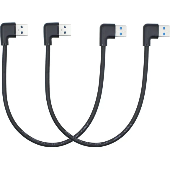 ELARA- 90 Degree Short Usb 3.0 Extension Cable 1 Ft, Right Angle Type Black