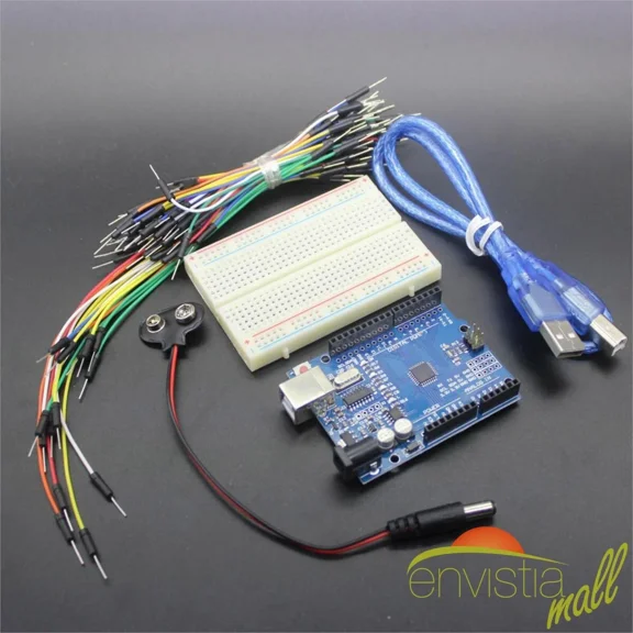ELARA- Atmega328P Starter Kit W/ 400 Point Breadboard, 65 Jumpers, Usb, Battery Cables