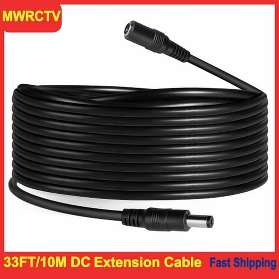 ELARA- 33Ft Dc Power Extension Cable 2.1Mm*5.5Mm Extension Cord For Cctv Camera Nvr Led