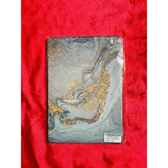 ELARA- Case Cover For Ipad 10. 2 Nice Cover Stand Shell Gold Blue Marble Art Design