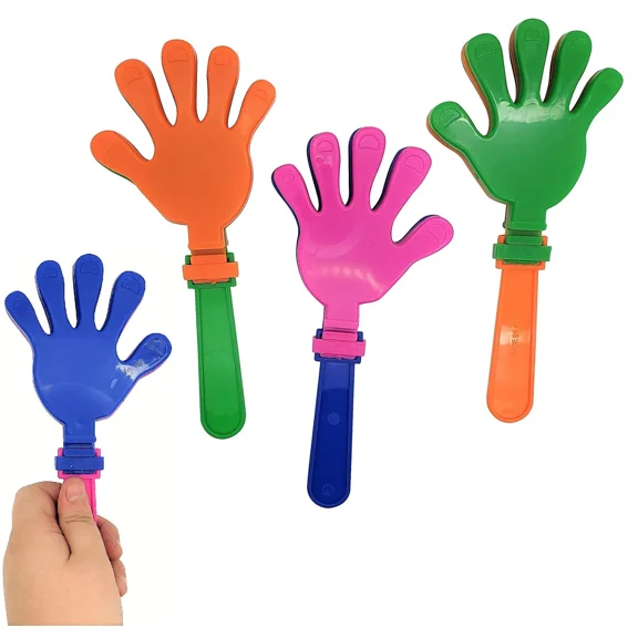 ELARA- Colorful Large 7" Hand Clappers (12 Pack) Plastic. Noisemakers