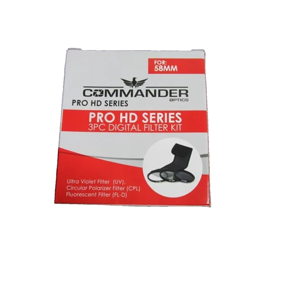ELARA- Commander Optics Pro Hd Series Digital 58Mm 3 Pc. Filter Kit [Uv+Cpl+Fld]