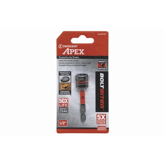 ELARA- Crescent Apex Bolt Biter Impact Nut Extractor And Driver 1/2