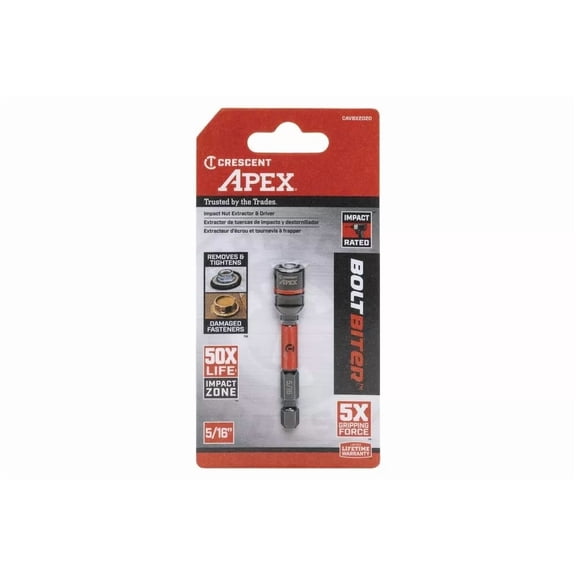 ELARA- Crescent Apex Bolt Biter Impact Nut Extractor And Driver 5/16